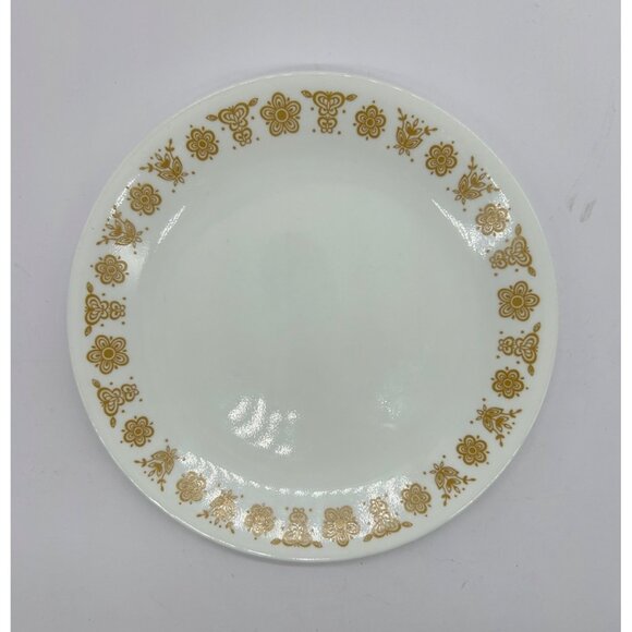 Set of 2 Corelle Butterfly Flower Gold Harvest Lunch Plate 8 1/2" Vintage - Picture 3 of 7